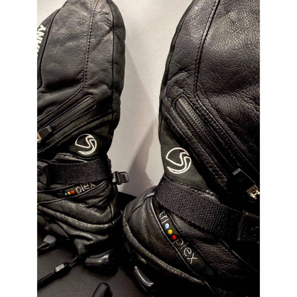 Swany X-Cell II Leather Ski Mittens Women's Large Black Insulated Winter Gloves - Picture 3 of 9
